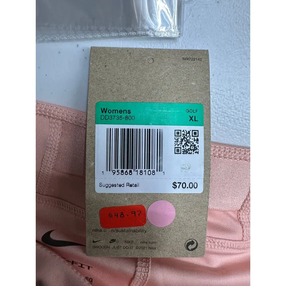 Nike Dri-fit Skort Women XL Peach Pink Tennis Pickleball Golf Preppy Stretch NWT